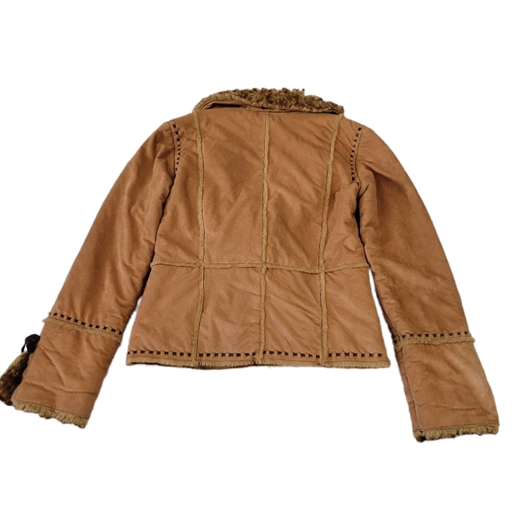 Vintage 90s Y2K RP Sport Penny Lane Faux Suede and Fur Coat Size Small - Picture 7 of 12